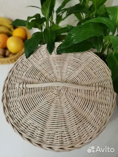 Корзина короб плетеная с крышкой
