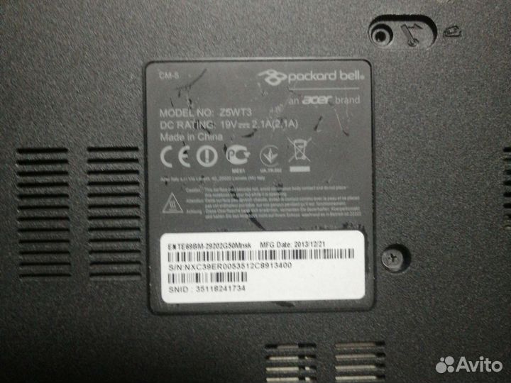 Ноутбук packard Bell