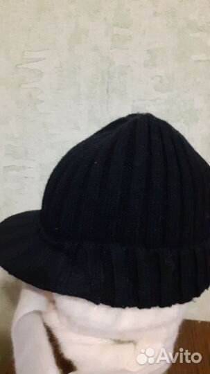 Кепка вязаная теплая с ушками.(спорт)