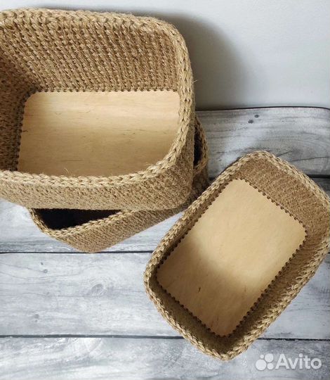 Корзина из джута для хранения органайзер