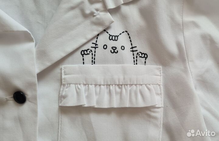 Блузка белая для девочки на 10-11 лет