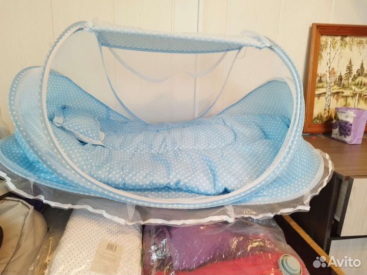 Детская летняя кроватка с москитной сеткой