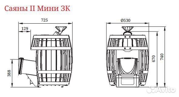 Печь Для Бани Саяны II Мини Carbon