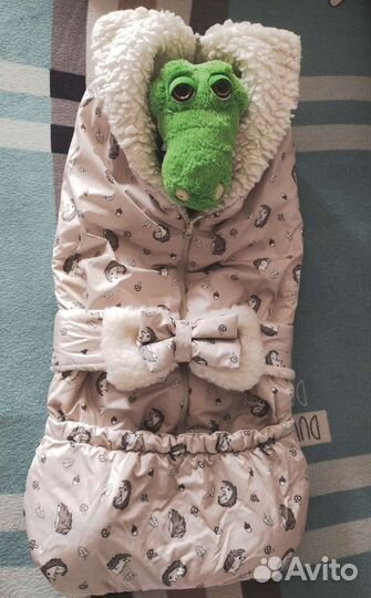 Конверт одеяло на выписку в коляску овчина