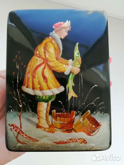 Шкатулка лаковая СССР винтаж По щучьему велению