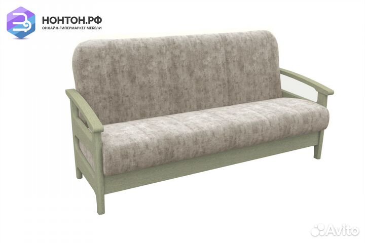 Диван книжка Омега светло-серый / бук