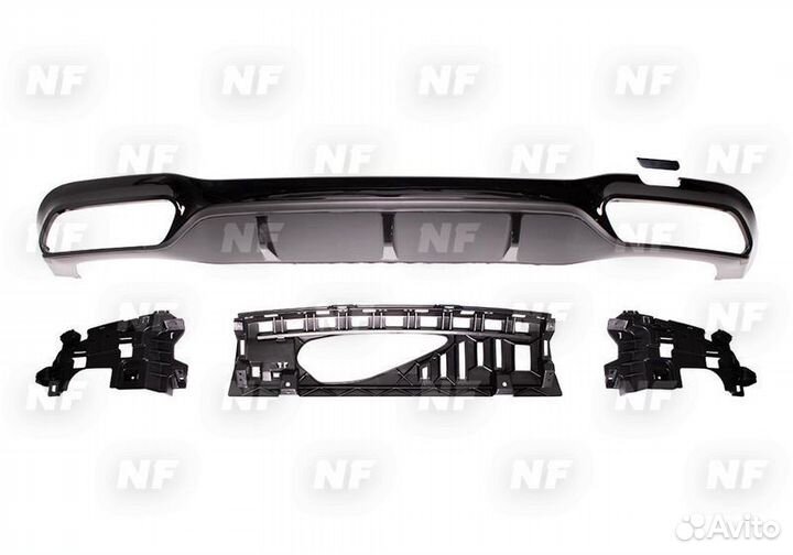 Диффузор 63 AMG черный Mercedes E213