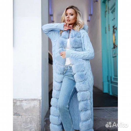 Кашемировые Кардиганы с песцом LUX / 42-48