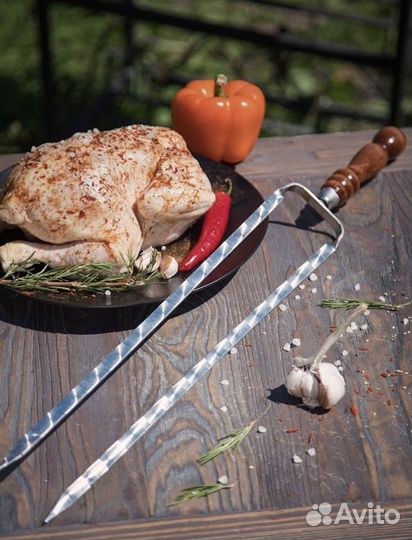 Шампур-вилка для курицы и овощей 45*12