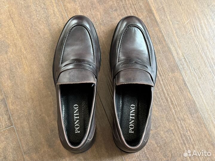 Лоферы мужские кожаные натуральные коричневые