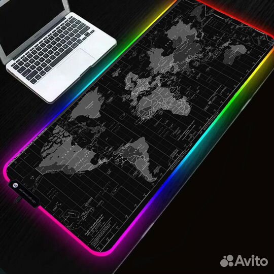 Игровой коврик для мыши 800х300 с RGB подсветкой