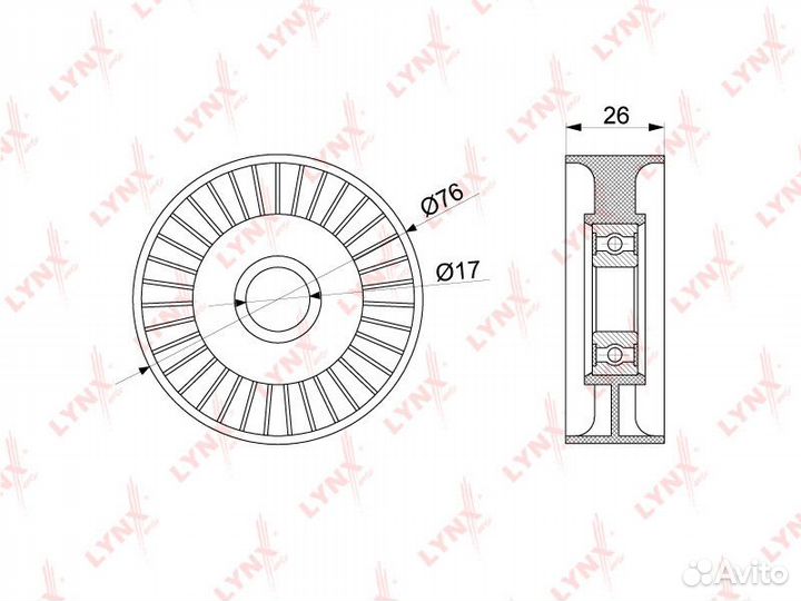 Ролик натяжного механизма lynxauto PB-5264