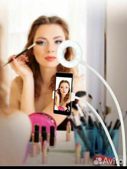 Держатель кронштейн с лампой для телефона новый