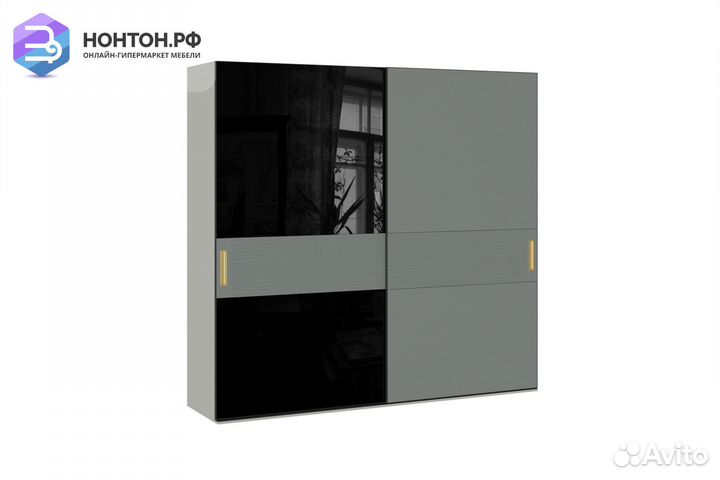Шкаф-купе Омри 2.5м шиншилла серая / матовый лайт