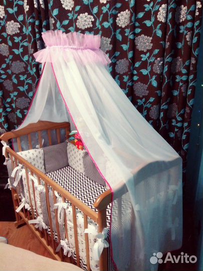 Балдахин на детскую кроватку с держателем