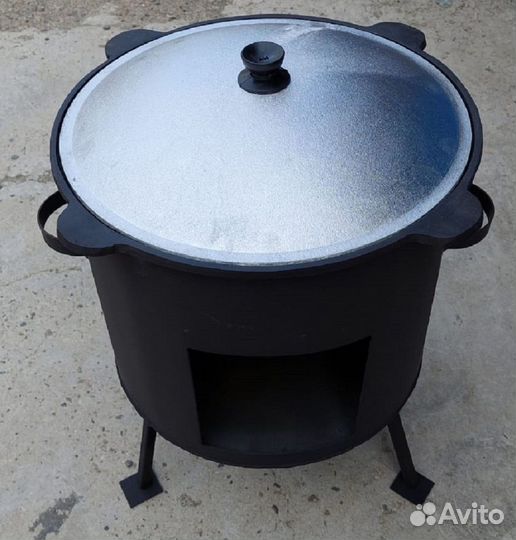 Казан чугунный с печкой