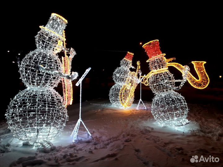 Новогоднее оформление световыми фигурами