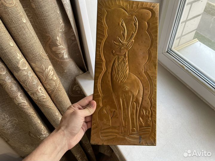 Олень чеканное панно СССР 1989 год