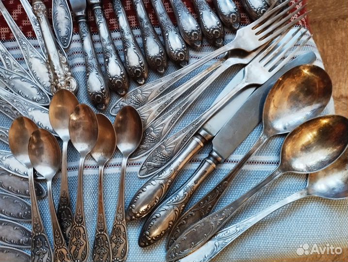 Столовые приборы, наборы мельхиор