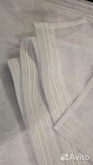 Белоснежный тюль лен дождик