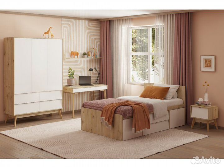 Тумба прикроватная Лесли White