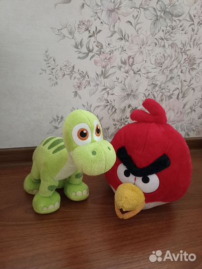Мягкая игрушка Angry Birds и Добрый динозавр