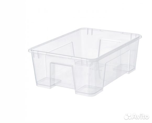 Контейнер икеа самла, прозрачный 39x28x14 см/11 л