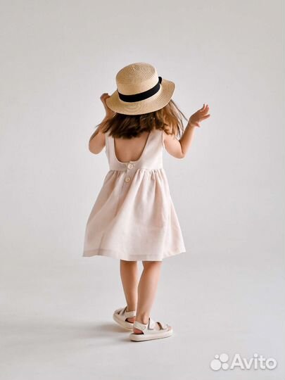 Сарафан для девочки летний лен 98 128 134