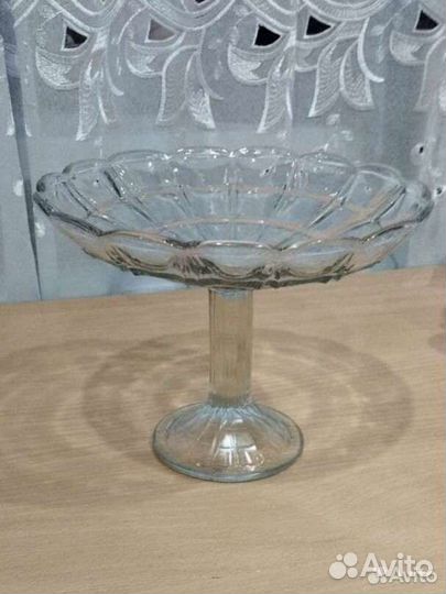 Ваза на ножке стекло, хрусталь СССР