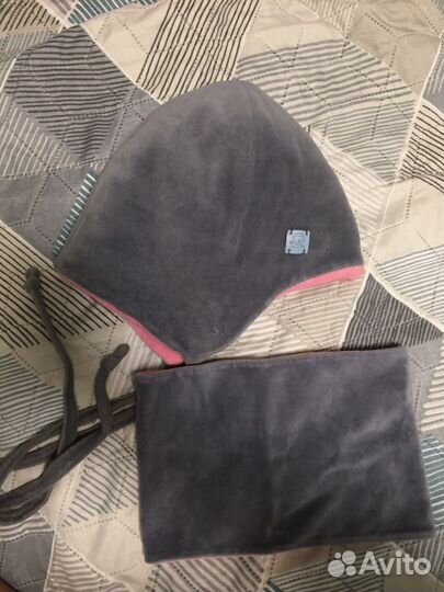 Комплект шапка и снуд для девочки зимний 50-52