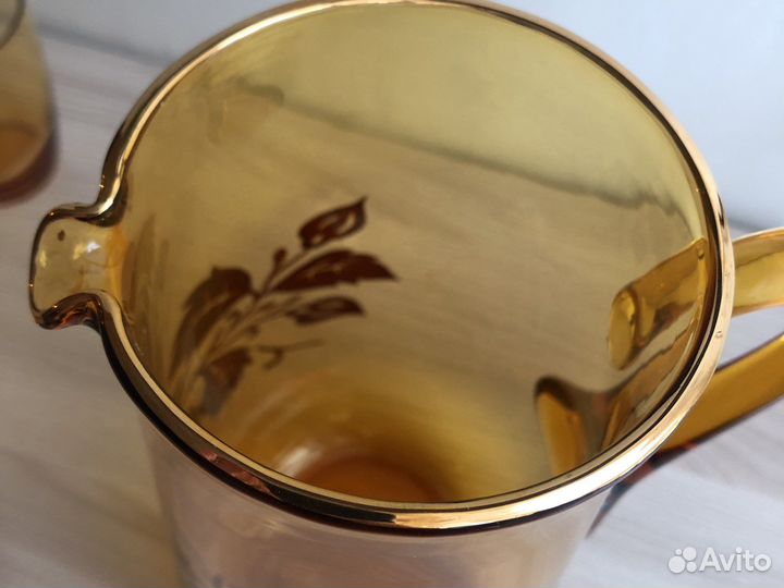 Набор кувшин и 6 стаканов Богемия чсср СССР