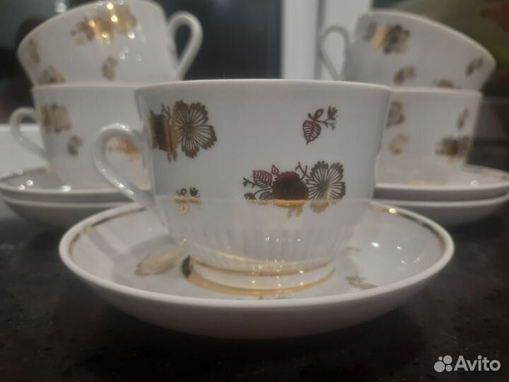 Набор чашки и блюдца, пиала, чайник завароч. СССР