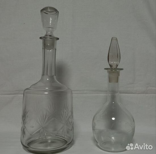 Графины СССР, хрусталь, стекло, Корзинка