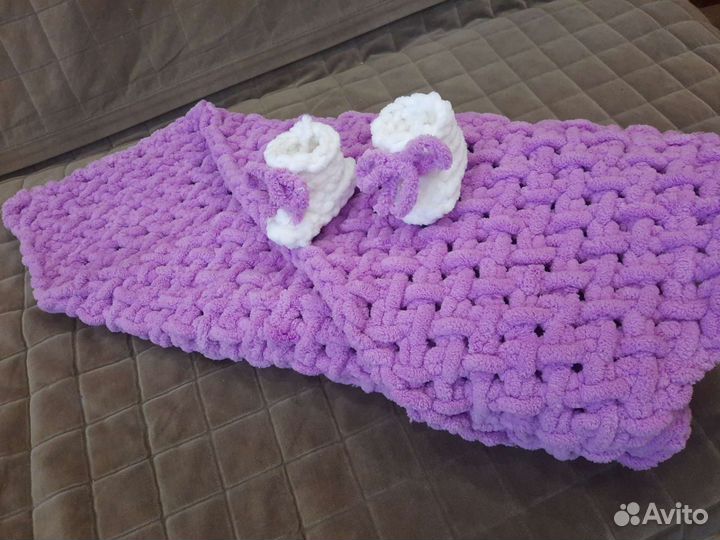 Детский плед одеяло ализе пуффи