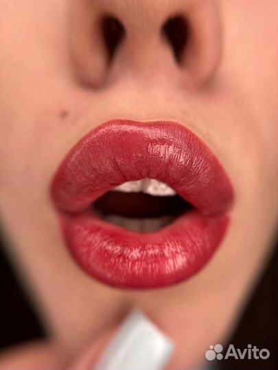 Перманентный макияж пудровые брови губы татуаж