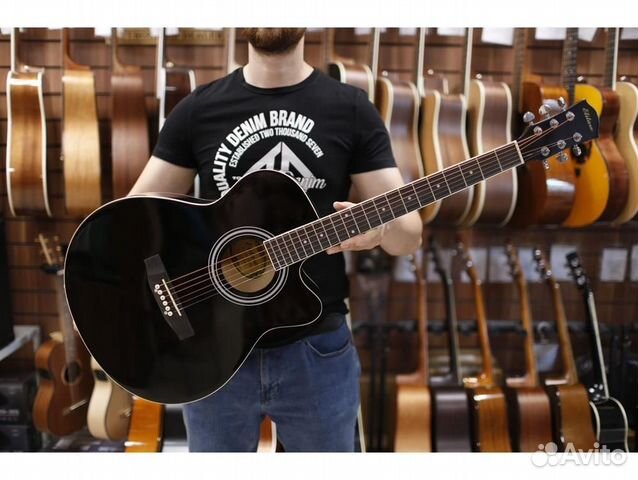 Elitaro E4010 BK акустическая гитара черная