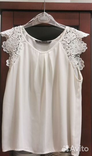 Топ блузка zara S молочный
