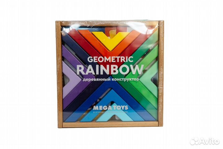 Геометрический конструктор в деревянной коробке