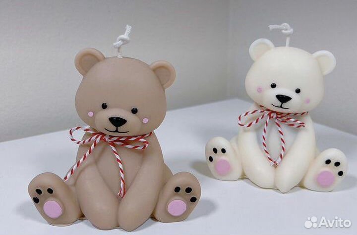 Подарок 8 марта Свеча Мишка Тедди