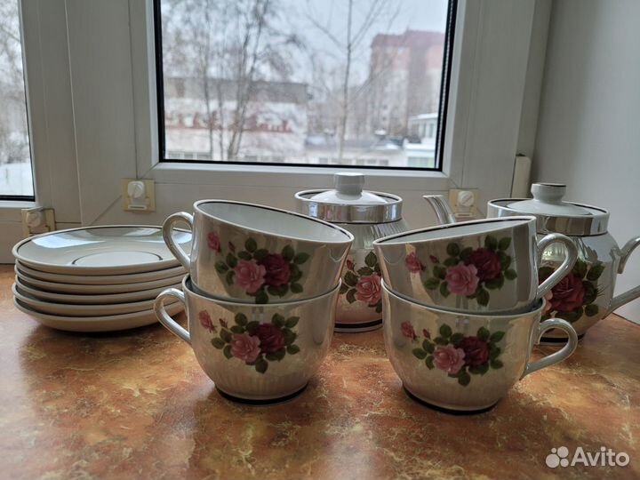 Чайный сервиз ссср.Перламутр.Пролетарий