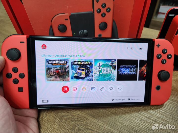 Новая Чипованная nintendo switch oled Mario Red