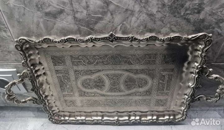 Винтажный поднос мельхиор