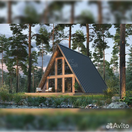 Дом A-Frame 8x12 под ключ. Проект Кивиак