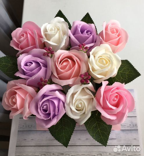 Букет роз из мыла «нежный»