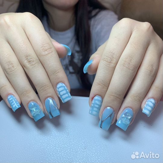 Маникюр с покрытием наращивание