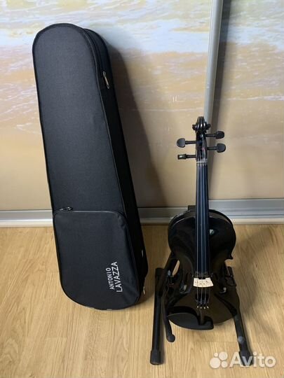 Скрипка для обучения 4/4 черная + мостик