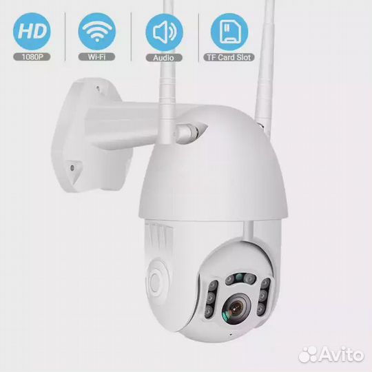 Видеокамера поворотная PTZ Wi-Fi 1080P с SD