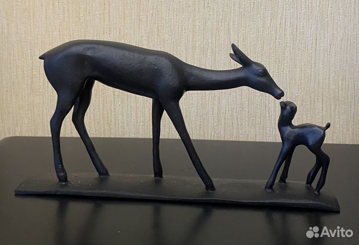 Статуэтка Олениха с олененком Куса литье СССР