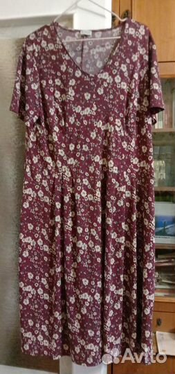 Трикотажнле летнее платье 50-52