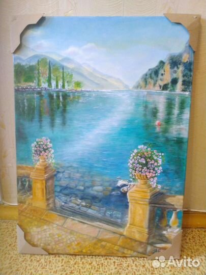 Картина маслом озеро гарда